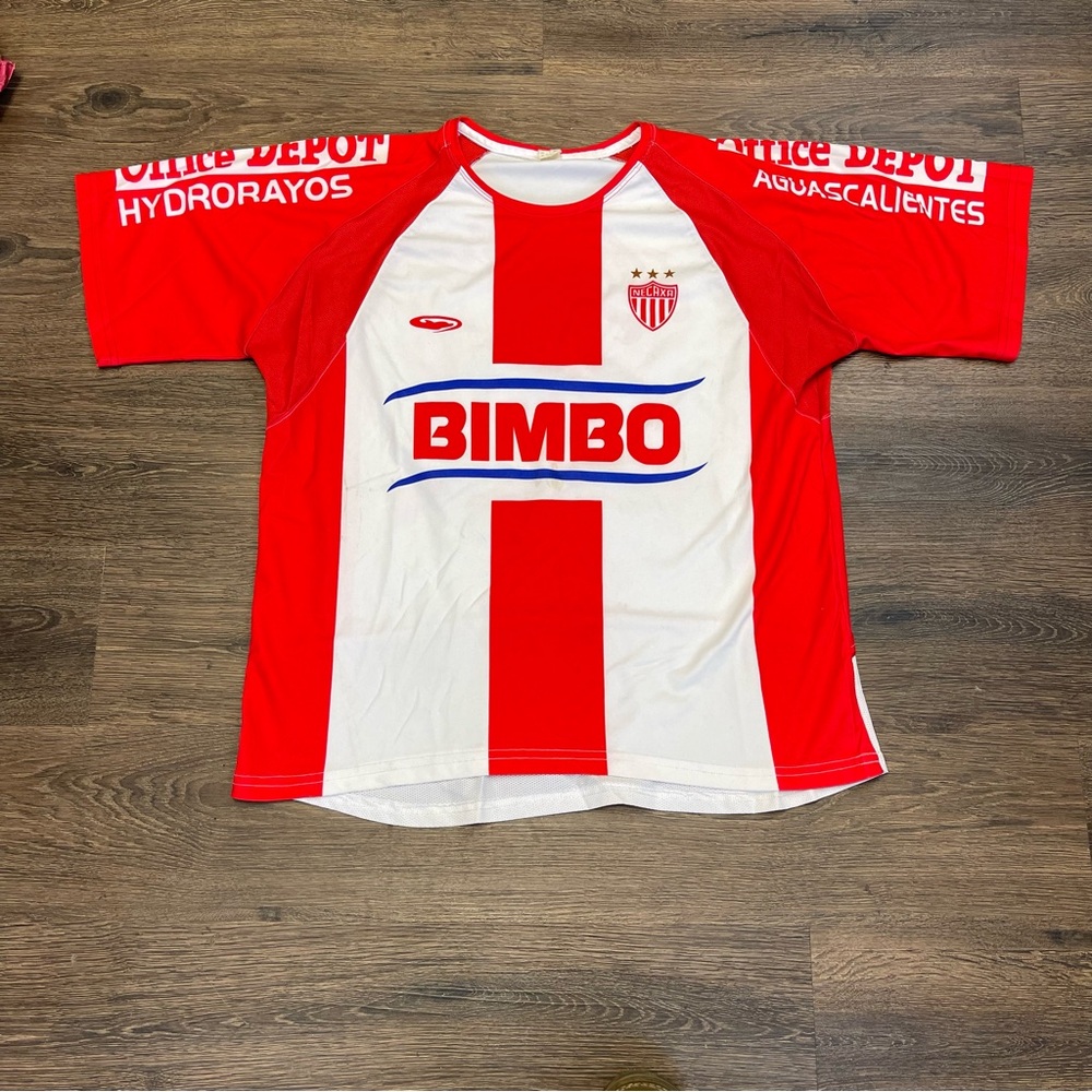 Soccer Jersey #13 Necaxa Dolph Vintage 40 Bimbo Red White Striped Office Depot